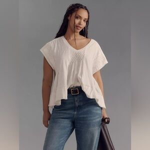 By Anthropologie Smocked Swing Tee